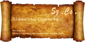Szádeczky Cseperke névjegykártya
